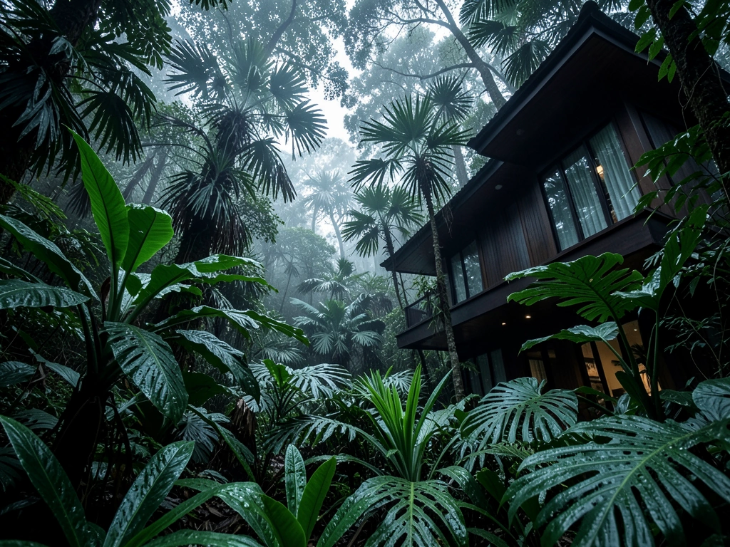 Enormous tropical flora representing natural strength